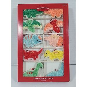 Target Wondershop Fabric Dinosaur Christmas Ornament 10 Piece Set 2023 NEW